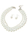Vintage Cluster Pearl Earrings & Necklaces Set - vintage fashion, retro style