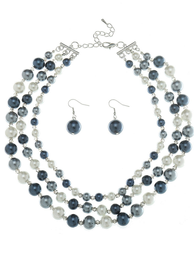 Vintage Cluster Pearl Earrings & Necklaces Set, vintage fashion, retro style - perfect for women who love vintage and retro fashion