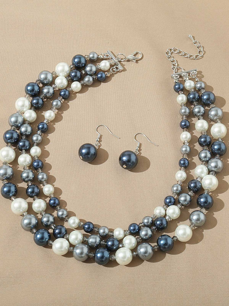 Vintage Cluster Pearl Earrings & Necklaces Set, vintage fashion, retro style - perfect for women who love vintage and retro fashion