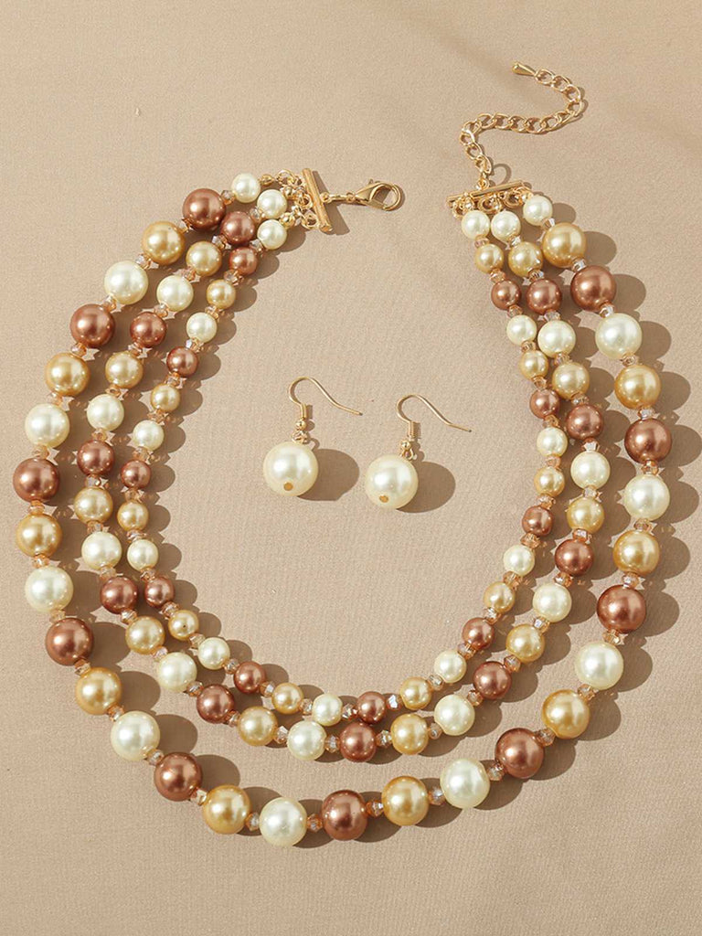 Vintage Cluster Pearl Earrings & Necklaces Set, vintage fashion, retro style - perfect for women who love vintage and retro fashion