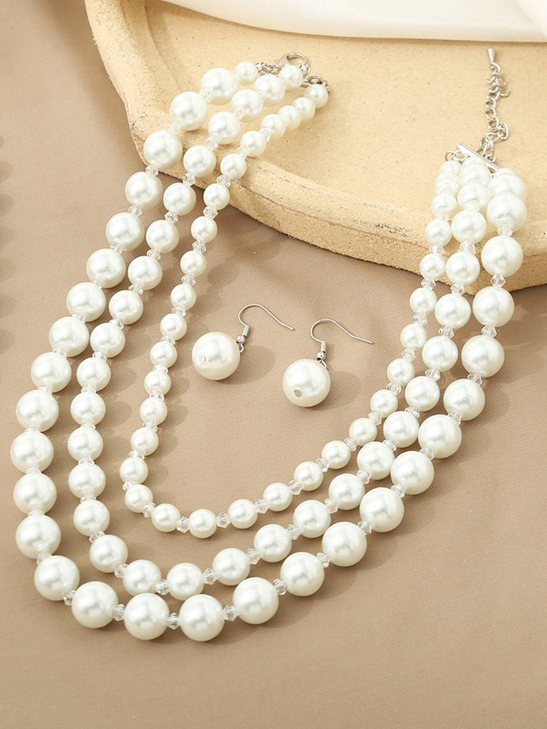Vintage Cluster Pearl Earrings & Necklaces Set, vintage fashion, retro style - perfect for women who love vintage and retro fashion