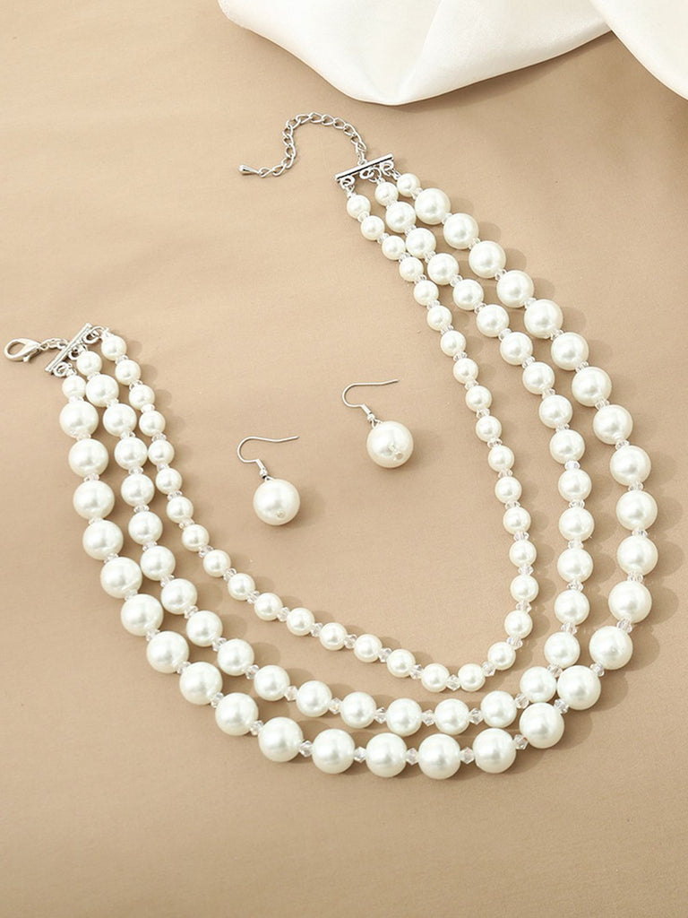 Vintage Cluster Pearl Earrings & Necklaces Set, vintage fashion, retro style - perfect for women who love vintage and retro fashion