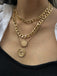 Vintage Coin Chains Layered Necklaces: 1950s detail work for the woman who notices