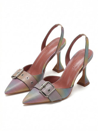 Vintage Colorful Pointed Gradient Heels - vintage fashion, retro style, classic elegance for vintage lovers