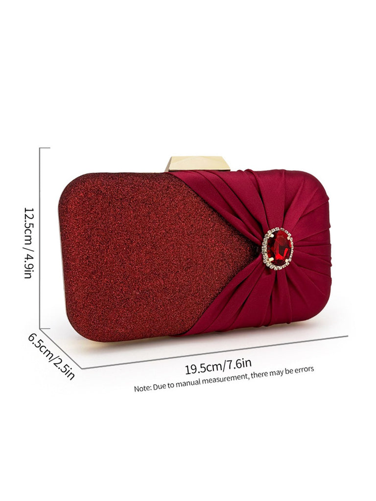 Vintage Crystal Glitter Satin Clutch Bag - vintage fashion, retro style