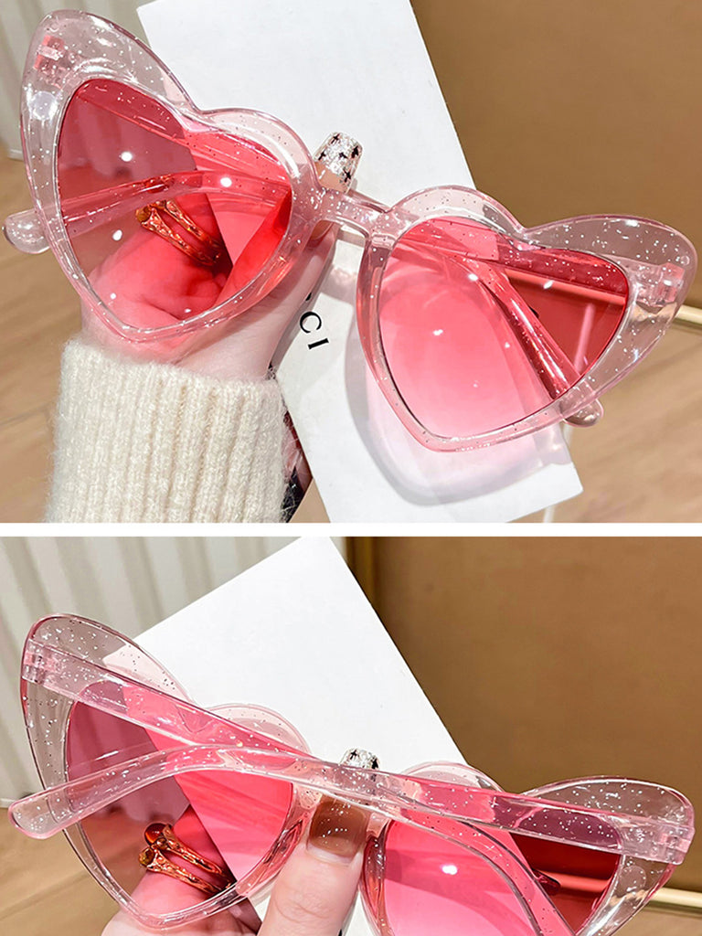 Vintage Curved Heart Frame Sunglasses - vintage fashion, retro style