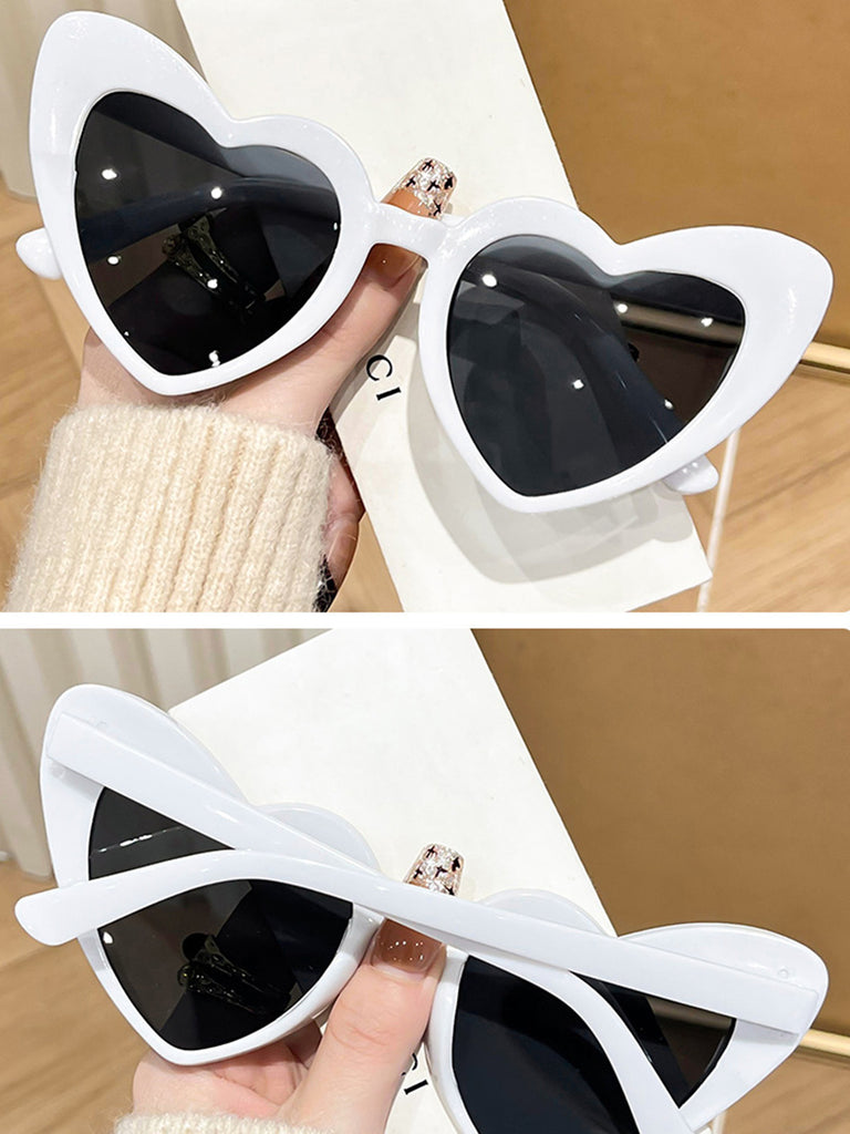 Vintage Curved Heart Frame Sunglasses - vintage fashion, retro style