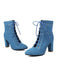 Vintage Denim Lace-Up High Heel Boots: timeless 1950s elegance she makes her own
