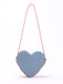 Vintage Denim Letter Embroidered Sling Heart Bag - vintage fashion, retro style, elegant red
