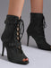 Vintage Denim Peep Toe Stiletto Heel Shoes - vintage shoes, retro heels