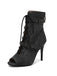 Vintage Denim Peep Toe Stiletto Heel Shoes - vintage shoes, retro heels