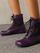 Vintage Embroidered Lace-Up Inner Heel Boots - vintage shoes, retro heels, elegant red