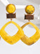 Vintage Exaggerated Geometric Marble Resin Earrings - vintage fashion, retro style