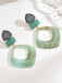 Vintage Exaggerated Geometric Marble Resin Earrings - vintage fashion, retro style