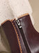 Vintage Faux Fur Lining Chunky Heel Short Boots - vintage shoes, retro heels