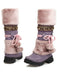 Vintage Faux Fur Pom-Pom Winter Snow Boots - vintage fashion, retro style