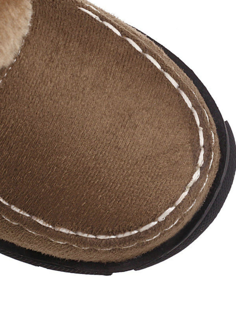 Vintage Faux Fur Pom-Pom Winter Snow Boots - vintage fashion, retro style