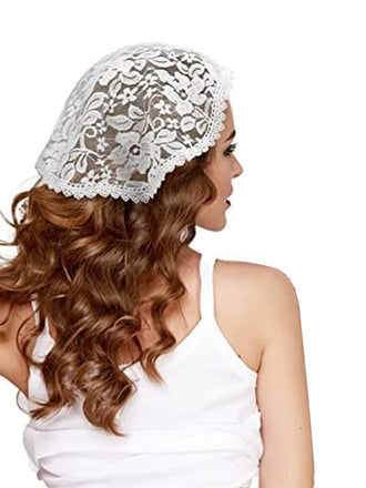 Vintage Floral Lace Head Covering - vintage fashion, retro style