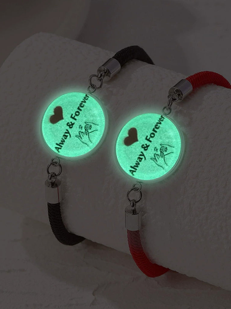 Vintage Glowing Sun Moon Stainless Steel Woven Luminous Bracelet - vintage fashion, retro style