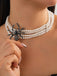 Vintage Halloween Spider Beaded Necklace - vintage fashion, retro style