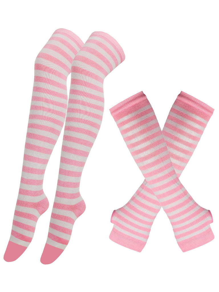 Vintage Halloween Stripe Fingerless Gloves & Socks - vintage fashion, retro style
