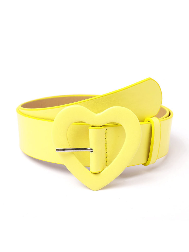 Vintage Heart Buckle Leather Belt - vintage fashion, retro style