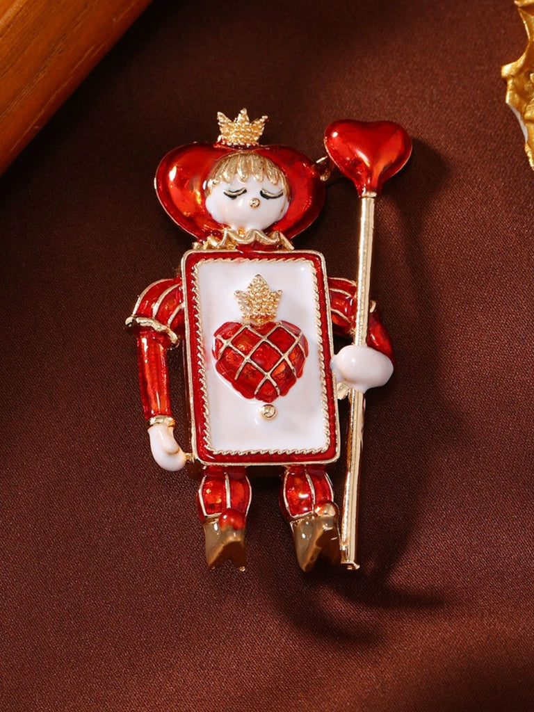 Vintage Heart Spade Soldier Christmas Brooch - vintage fashion, retro style