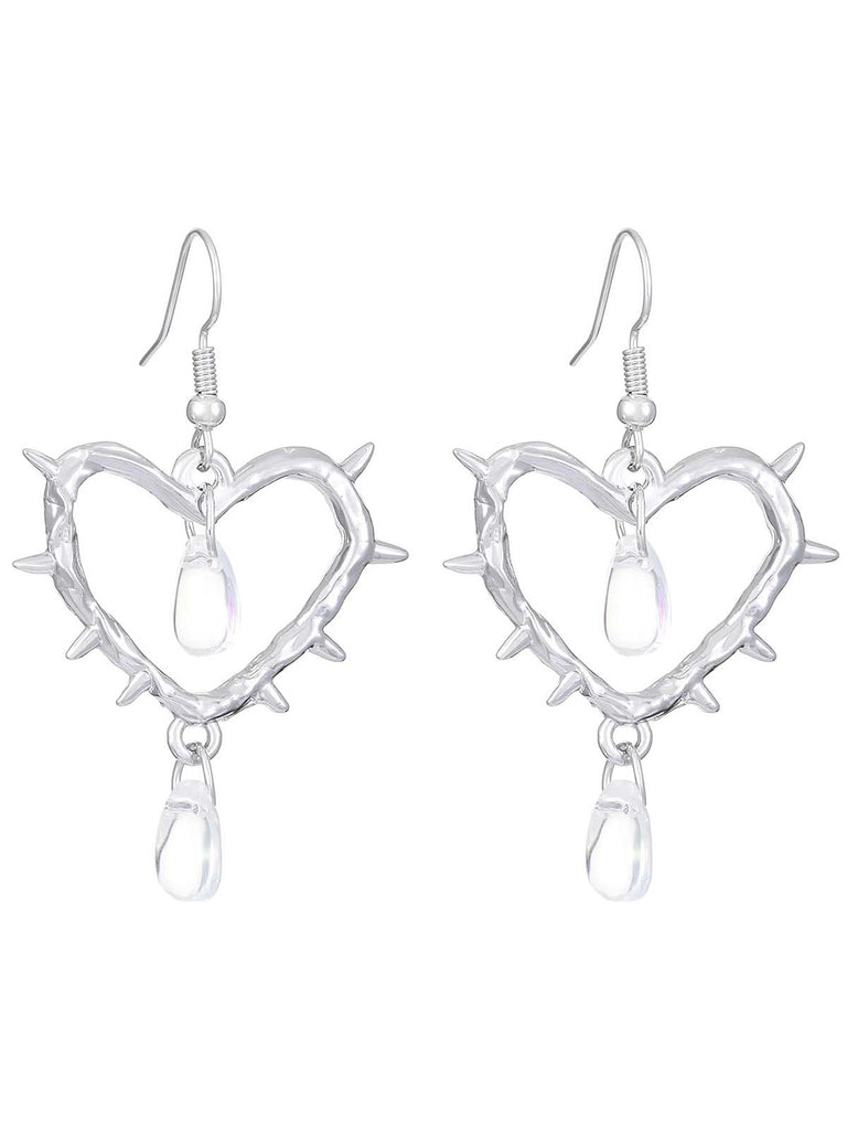 Vintage Heart-Shaped Thorn Earrings - vintage fashion, retro style