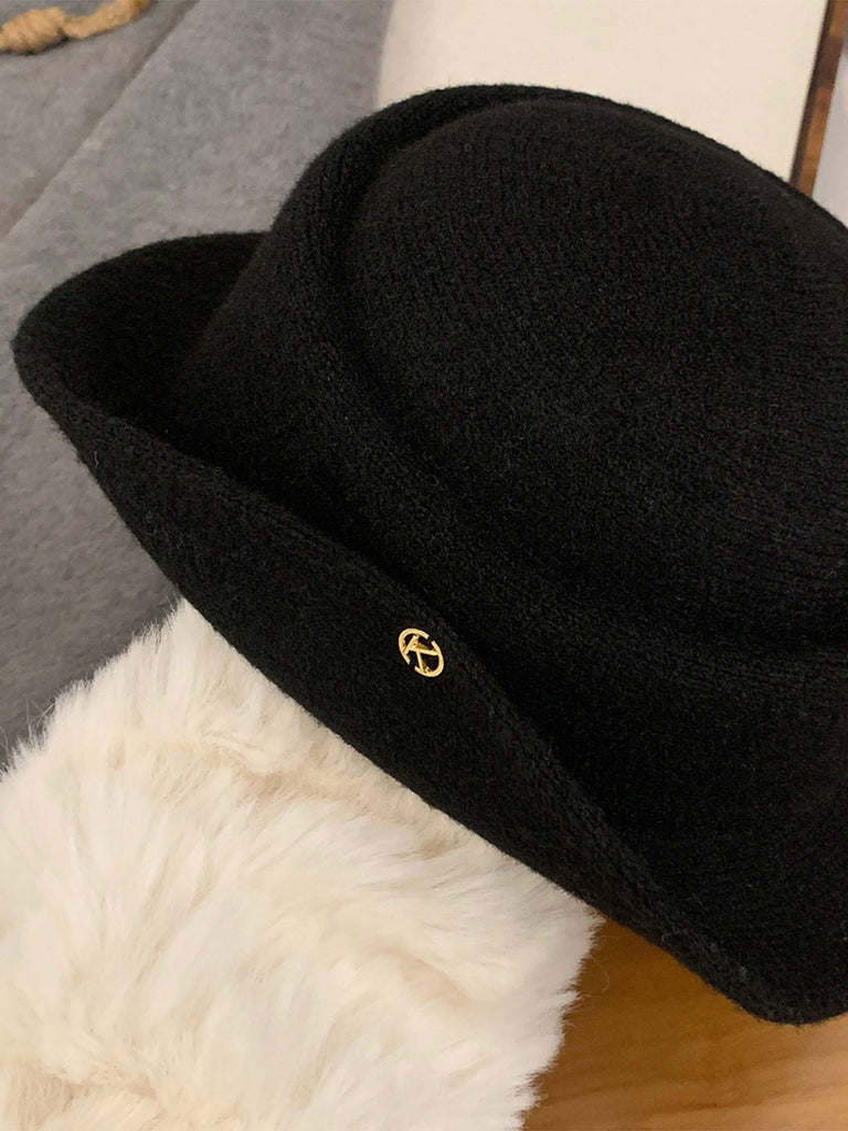 Vintage Hepburn Style Wool Flat-top Hat - vintage fashion, retro style