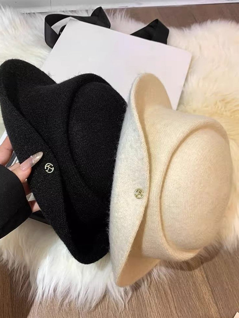 Vintage Hepburn Style Wool Flat-top Hat - vintage fashion, retro style