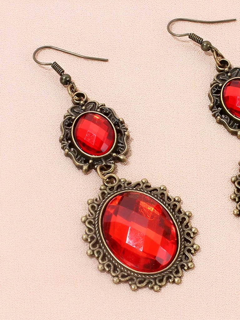 Vintage Lace Crystal Gothic Jewelry Set - vintage fashion, retro style