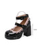 Vintage Lace Patent Leather Chunky Heels: timeless 1950s elegance she makes her own