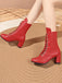 Vintage Lace-Up Ankle Chunky Heel Boots: timeless 1950s elegance she makes her own
