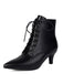 She finds her 1950s story in this Vintage Lace-Up Kitten Heel Ankle Boots