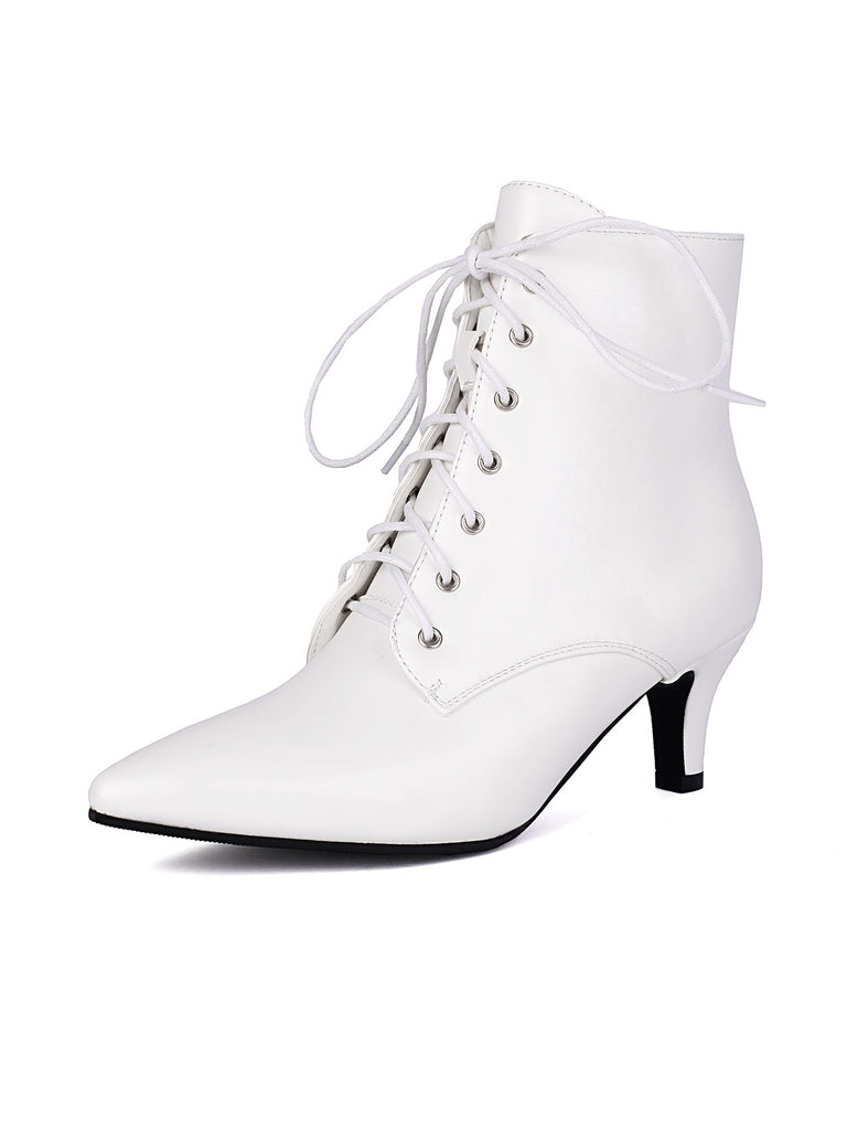 Vintage Lace-Up Kitten Heel Ankle Boots — 1950s vintage charm for her modern wardrobe