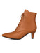 This Vintage Lace-Up Kitten Heel Ankle Boots whispers 1950s secrets to those who notice