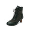 Vintage Leather Solid Lace Heel Boots — 1950s vintage charm for her modern wardrobe