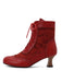 Vintage Leather Solid Lace Heel Boots — 1950s vintage charm for her modern wardrobe