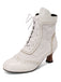 Vintage Leather Solid Lace Heel Boots — 1950s style that transcends decades