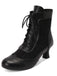 Vintage Leather Solid Lace Heel Boots: timeless 1950s elegance she makes her own