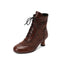 Vintage Leather Solid Lace Heel Boots — 1950s vintage charm for her modern wardrobe
