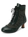 Vintage Leather Solid Lace Heel Boots — 1950s style that transcends decades