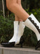 Vintage Leather Suede Button Mid Calf Boots, vintage fashion, retro style - perfect for women who love vintage and retro fashion