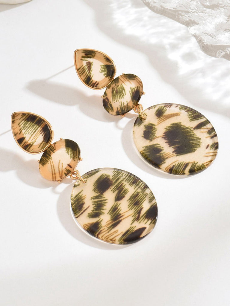 Vintage Leopard Print Drop Earrings - vintage fashion, retro style