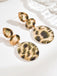 Vintage Leopard Print Drop Earrings - vintage fashion, retro style