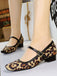 Vintage Leopard Square-Toe Mary Jane Heels: timeless 1950s elegance she makes her own