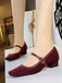 She finds her 1950s story in this Vintage Leopard Square-Toe Mary Jane Heels