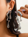 Vintage Liquid Metal Drop Stud Earrings - vintage fashion, retro style