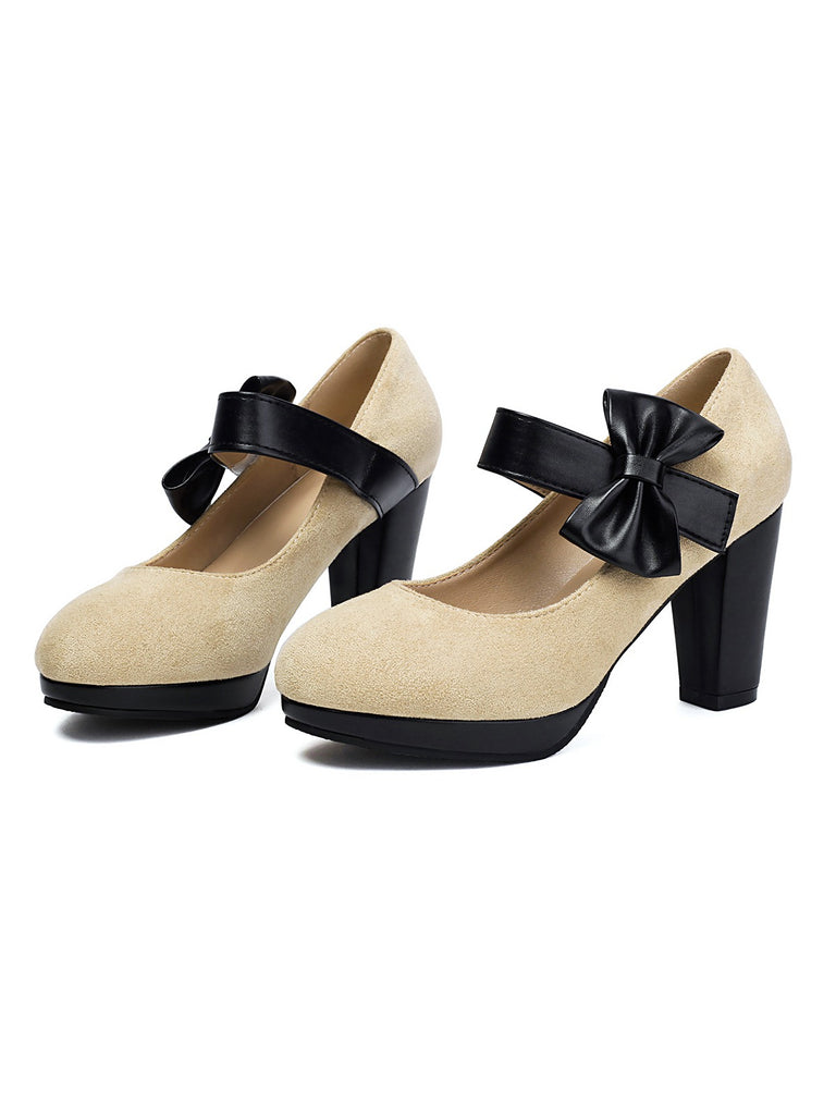 Vintage Mary Jane Bow Chunky Heel Shoes — 1950s vintage charm for her modern wardrobe