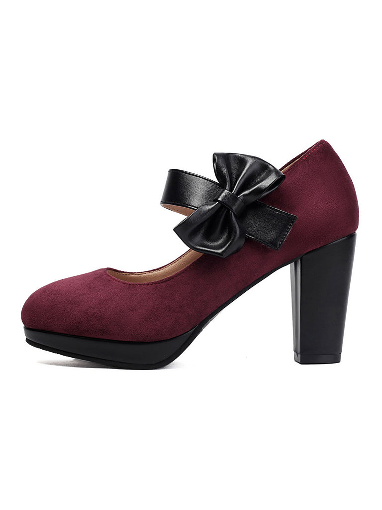 This Vintage Mary Jane Bow Chunky Heel Shoes whispers 1950s secrets to those who notice